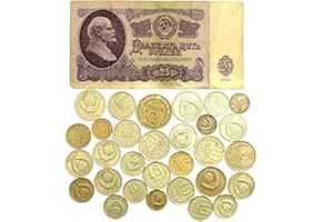 HOBBY OF KINGS RUBLO URSS 1961 + 30 COPECHI. RUSSO CCCP guerra fredda Sovietica soldi collezione Lotto (25 rubli di banconota)