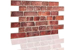NOVECRAFTO Panneau Mural Décoratif en PVC Effet Brique Lot de 10 Panneaux | 4.71 qm de Parement Brique Rouge - Universelle Panneaux Décoratifs Texturés en 3D pour les Murs Intérieurs Parement Brique
