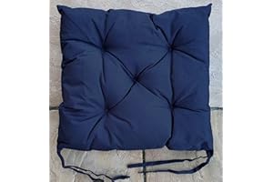 cushion mania Outdoor Chair Seat Pads Bench Pads Waterproof Garden CHUNKY Chair Seat Pads (Chair Pad (40x40x4cm), Navy Blue)