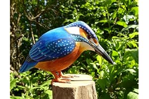 Purity Style Ręcznie rzeźbiony drewniany ptak (zimorodek)