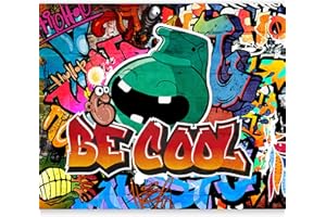 murando Papier peint intissé Graffiti 300x210 cm Décoration Murale XXL Poster Tableaux Muraux Tapisserie Photo Trompe l'oeil Ornament coloré m-A-0741-a-a