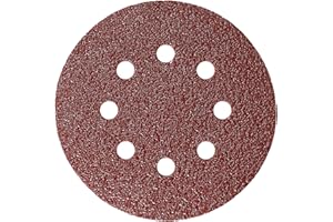 Mirka Carta abrasiva rossa Dischi abrasivi Ø 125 mm/Fissaggio a 8 fori/grana P40 / 5 pezzi/per levigare legno, metallo e plastica