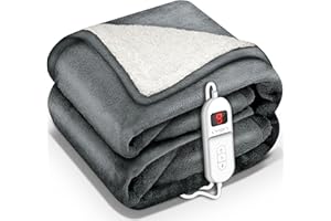 sinnlein® Coperta Elettrica 200x180cm con spegnimento automatico certificata TÜV SÜD GS | 9 Livelli di Riscaldamento, Timer, Riscaldamento Rapido, Per Divano, Letto