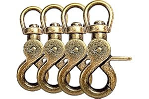 GANZOO 4X Mosquetón de Tijera con articulación giratoria, Acero aleado,61mm de Longitud