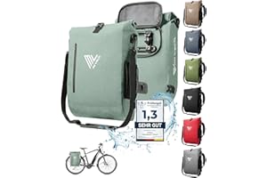 MIVELO - 3 in 1 Fahrradtasche - Rucksack - Schultertasche wasserdicht 100% PVC frei, mit gepolstertem Laptopfach, für Fahrrad