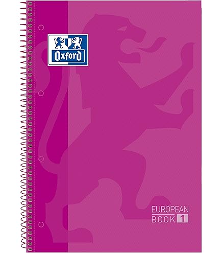 Cahier Oxford Europeanbook A4+ - Micro-perforé, Couverture Rigide, Avec 5 Couleurs De Bande