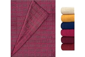 GFD - Colcha Multiusos Clásica para Sofá y Cama Algodón Poliéster, Manta Foulard Cómoda y Suave, Plaid para Cama Colores Vivos, Cubrecama, Cubre sofá (Granate, 240 x 270)