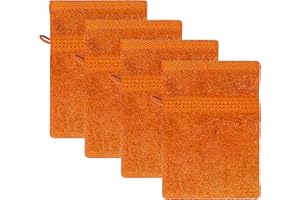 ‎CLASS HOME COLLECTION Class Home Collection Waschhandschuhe 16x21 cm | Frottee Waschlappen Set | 4er Waschhandschuh | 500 g/m² | 100% Baumwolle | Terra