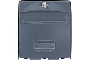 BURG-WÄCHTER Boîte aux Lettres, 1 Porte, 504 ANT Mini BALthazar, Anthracite, en Acier Galvanisé, Avec Porte à Ouverture Totale et Stop-Courrier (Porte bloquée à 120°)