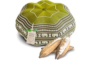 ‎LIVASIA Livasia Meditation Cushion Star Large Yoga Cushion with Kapok, Pouf, Floor Cushion, Star-Shaped Yoga Zen Meditation, Zafu Cushion, Garden Balcony, Seat Cushion, Handmade, Diameter 40 x 20 cm