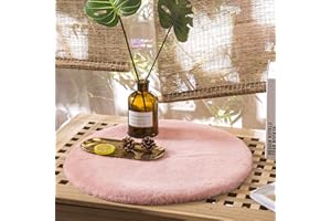 Teppich Wölkchen Tapis Moelleux en Fausse Fourrure | Fourrure De Lapin, Fourrure Courte, Tapis À Poils Longs pour Salon Ou Chambre À Coucher Tapis De Lit | Rose - 30cm Rond