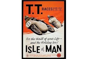 SHAWPRINT TT Races Isle of Man Moto, plaque murale en métal, nostalgique, fantaisie, cadeau, publicité.
