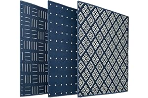 EDISON & KING Panni microfibra in diverse combinazioni - Panno occhiali - Panni con motivi per la pulizia di occhiali (Pacco da 3, 20 x 20 cm, Geo)