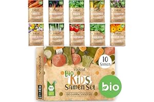 valeaf kit de graines de légumes - assortiment de semences prêt à pousser - 10 délicieuses variétés de légumes pour les enfants - graines pour le jardin et potager