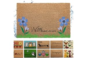 ‎BODENSTÄNDIG Bodenständig® Fußmatte Kokos [Wetterfest] - extrem robust - Fußabtreter außen - die Kokosmatte Fußmatte außen wetterfest. Fussmatte aussen 40x60 cm - Wildblumen Design