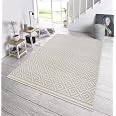 Brussels Rechteckiger Outdoor Teppich Blätter Beige 200x290cm – Wetterfester Balkon Teppich Beidseitig