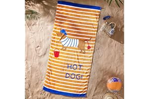 Catherine Lansfield Hot Dog Strandtuch, Baumwolle, 76 x 160 cm, Orange
