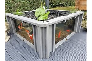 Clear View Garden Aquarium Lotus Bassin de jardin carré surélevé avec fenêtres
