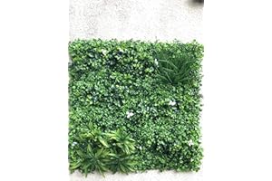 FAUXLIAGE LANDSCAPING SALE - Fauxilage Landscaping Evergreen Artificial Living Wall | Boxwood Greenery For Home Garden Indoor and Outdoor Decoration | With White Flower | Gives Natural Look To Your Garden - 1m x 1m panels