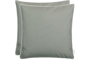 Brandsseller Set di 2 Cuscini da Esterno 45x45 cm – Cuscini Decorativi con Elegante Bordino a Contrasto – Idrorepellenti e Antimacchia per Giardino, Balcone, Terrazza e Divano – Taupe