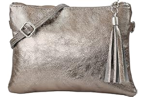 SH Leder, Anny G248 - Borsetta a tracolla in vera pelle, pochette, borsa da sera, 22 x 15 cm