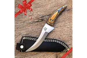 Hobby Hut HH-321 Coltello da Caccia Fatto a Mano su Misura con Fodero, Coltelli a Lama Fissa Buschraft Coltello Full Tang Progettato per Il Campeggio e la Sopravvivenza