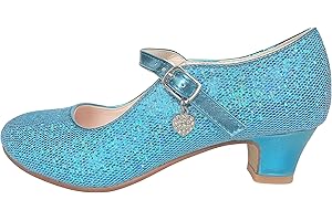 LA SEÑORITA La Senorita Elsa Frozen Scarpe Cuore Principessa Scarpe Blu Ballerine con Tacco