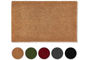 Carpido Antypoślizgowa mata kokosowa, antybakteryjna wycieraczka do zadaszonego obszaru zewnętrznego, zrównoważone włókna naturalne, 100% kokos, 60 x 90 cm, kolor naturalny
