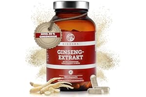 ‎QIDOSHA QIDOSHA® Ginseng Kapseln hochdosiert mit 80% Ginsenosiden, 180 Kapseln im Apothekerglas, original Roter Panax Ginseng C.A. Meyer, deutsche Fertigung, ohne Füllstoffe