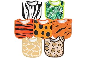 2OOYA 7PCS Baby Bibs for Boys Girls Cotton Waterproof Baby Bibs Absorbent Dribble Bibs Infant Feeding Bibs Soft Polyester Cotton Adjustable for Baby Shower Birthday Gift Christmas 6-12 Months
