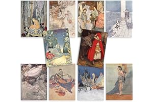 STRAND CLOTHING Cartoline Art Vintage Set di 10 Cartoline Pack Golden Age of Book Illustrazioni