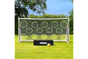 FORZA 3,7 m x 1,8 m But de Football en PVC | Cage pour Enfants avec Poteaux Résistants aux Intempéries | Sac de Transport, Mur de Tir et Ballon en Option