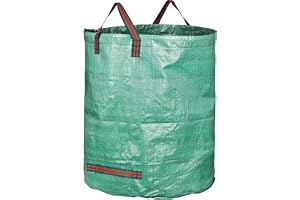 GardenMate 10 x 500 l trädgårdspåse professionell med dubbel botten – lövsäck för trädgårdsavfallspåse stabil – trädgårdssäck – lövsäckar, gröna skärsäckar vikbara, stora, robusta av polypropylentyg