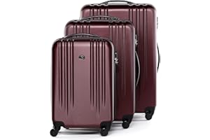 FERGÉ Koffer Kofferset Hartschale 3-teilig Marseille Trolley-Set - Handgepäck 55 cm, L und XL 3er Hartschalenkoffer Roll-Koffer 4 Rollen 100% ABS