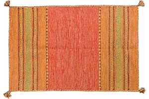 RUG EMOTION Tappeto Tribal - 90x60- Home & Living - Ideale per qualsiasi tipo di ambiente: Cucina Bagno Soggiorno Camera. Realizzato a mano in cotone dallo stile contemporaneo e moderno - Lavabile a 30°