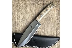 Hobby Hut HH-316 | Coltello da Caccia Personalizzato in Acciaio Inox da 10,5 Pollici 420C | Lama Fissa, Manico in micarta | Fodero in Cuoio | Progettato per la Caccia e Il Campeggio