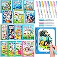 SILLYME 2 Pcs Reusable Magic Book For Kids - Quick Dry - Coloring Drawing Book - Magic Water Book Painting For Kids With Water Pen, Multi