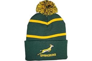 Arena Scarves South Africa Bobble Hat - Pinstripe Green, Gold