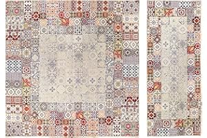 GIURI TESSUTI - SET CENTROTAVOLA, Coordinato Runner + Tovaglietta in tessuto Gobelin Jacquard, Realizzato a mano in Italia (COMBO - QUADRATI PICCOLI)