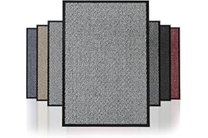 NAUSHA Barrier Door Mat Heavy Duty Rubber Non-Slip Floor & Kitchen Mat Easy Clean Absorbent Soft Feel Entrance Rug Floor Mat (Silver, 40x60 cm)