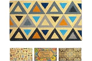 LUA VIKA Zerbino ingresso esterno cocco - Triangoli - 40x70 cm - tappeto ingresso esterno casa - zerbino cocco - zerbini moderni e originali