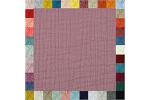 TEXTILQUALITY Hochwertiger Musselin Stoff Meterware - weicher Baumwollstoff für Kleid Baby Decke Tuch Tagesdecke Bettwäsche ÖkoTex Double Gauze uni Baumwollstoffe Dekostoff Stoffe zum Nähen Meterware (puder)