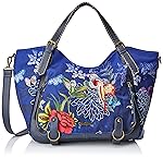 Desigual Bols_birdpalm, Bolso bandolera Mujer, Azul (Marino), 14x24x33 cm (B x H x T)
