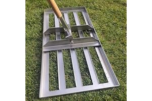 SattesGrün Professional Stainless Steel Lawn Squeegee Laser Cut Squeegee for Sanding, Removing Leveling Squeegee, Surface Leveler, Lawnleveling, Size 75 x 35 cm, Silver (Without Handle)