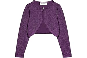 Bolerose Girls Long Sleeve Sparkle Cardigan Childrens Kids Bolero Shrug