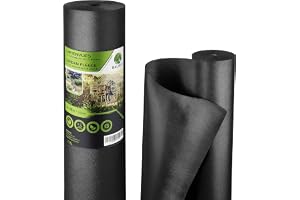 Ogräsfilt 150g/m² | Ogräsfolie | Trädgårdsfilt mot ogräs - rivtålig, vattengenomsläpplig & hög UV-stabilisering (50m² (50m x