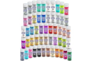 Hemway Lot de 54 tubes de paillettes (9,6 g) - Multi-usages - Paillettes ultrafines pour loisirs créatifs, scrapbooking, slime, résine époxy, écoles, cosmétiques, manucure - Adaptés aux végétaliens