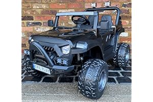EPIC PLAY LTD Epic Play Kids Toy 2 Seater Wrangler Style Jeep With EVA Tyres 12v Electric Battery Ride on Car - Black