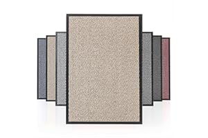 NAUSHA Barrier Door Mat Heavy Duty Rubber Non-Slip Floor & Kitchen Mat Easy Clean Absorbent Soft Feel Entrance Rug Floor Mat (Beige, 40x60 cm)