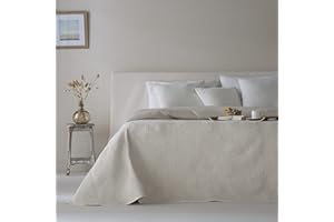 ETHERE MAISON Colcha Jacquard Reversible algodón Adriel Beige Cama 180 cm - 270X270 cm